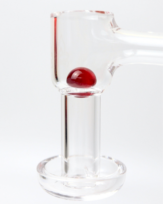 Ruby Pearl Co 10MM Slurper Guard, enhancing heat retention and flavor for dabbing, with care instructions included.