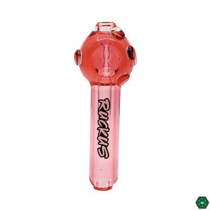  Close-up of the Ruckus Glass Glycerin Spoon, focusing on the glycerin chamber that allows for an extra-cool smoking experience when frozen.