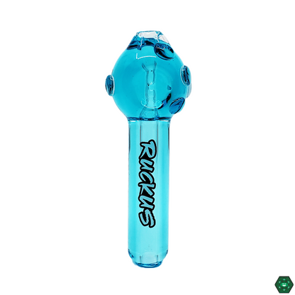  Ruckus Glass Glycerin Spoon in hand, showcasing its comfortable grip and the glycerin chamber that offers chilled and smooth smoking sessions.