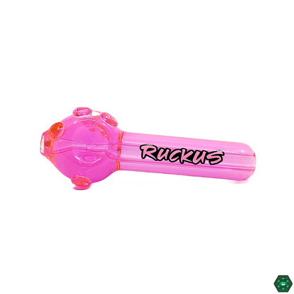  Side view of the Ruckus Glass Glycerin Spoon, showcasing the glycerin chamber that enhances cooling for smooth, chilled hits.