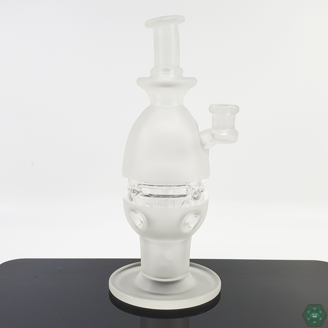  Sandblasted Fab Egg glass rig by A.H Glass, combining artistic design with superior functionality.