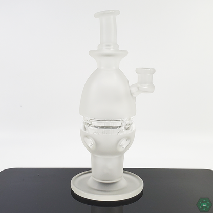  Sandblasted Fab Egg glass rig by A.H Glass, combining artistic design with superior functionality.