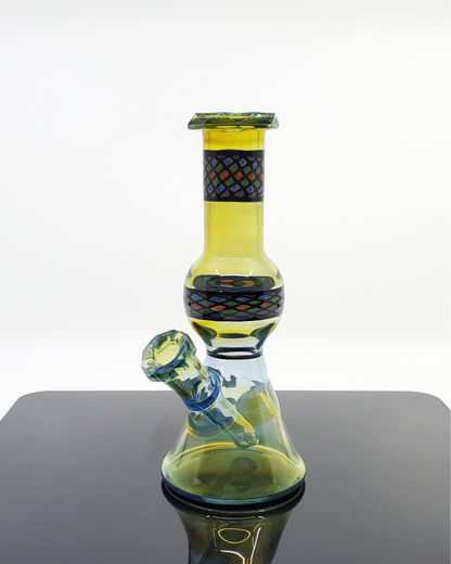 Shipley Glass Plantphibian Faceted Jammer, a 10mm unique handcrafted dab rig with a faceted design, sleek lines, and modern touch, offering smooth functionality and a standout piece for any glass collection.