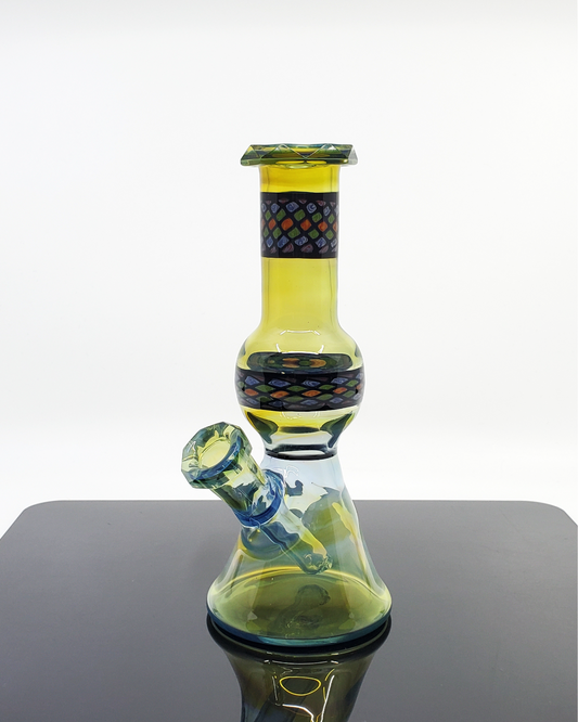 Shipley Glass Plantphibian Faceted Jammer, a 10mm unique handcrafted dab rig with a faceted design, sleek lines, and modern touch, offering smooth functionality and a standout piece for any glass collection.