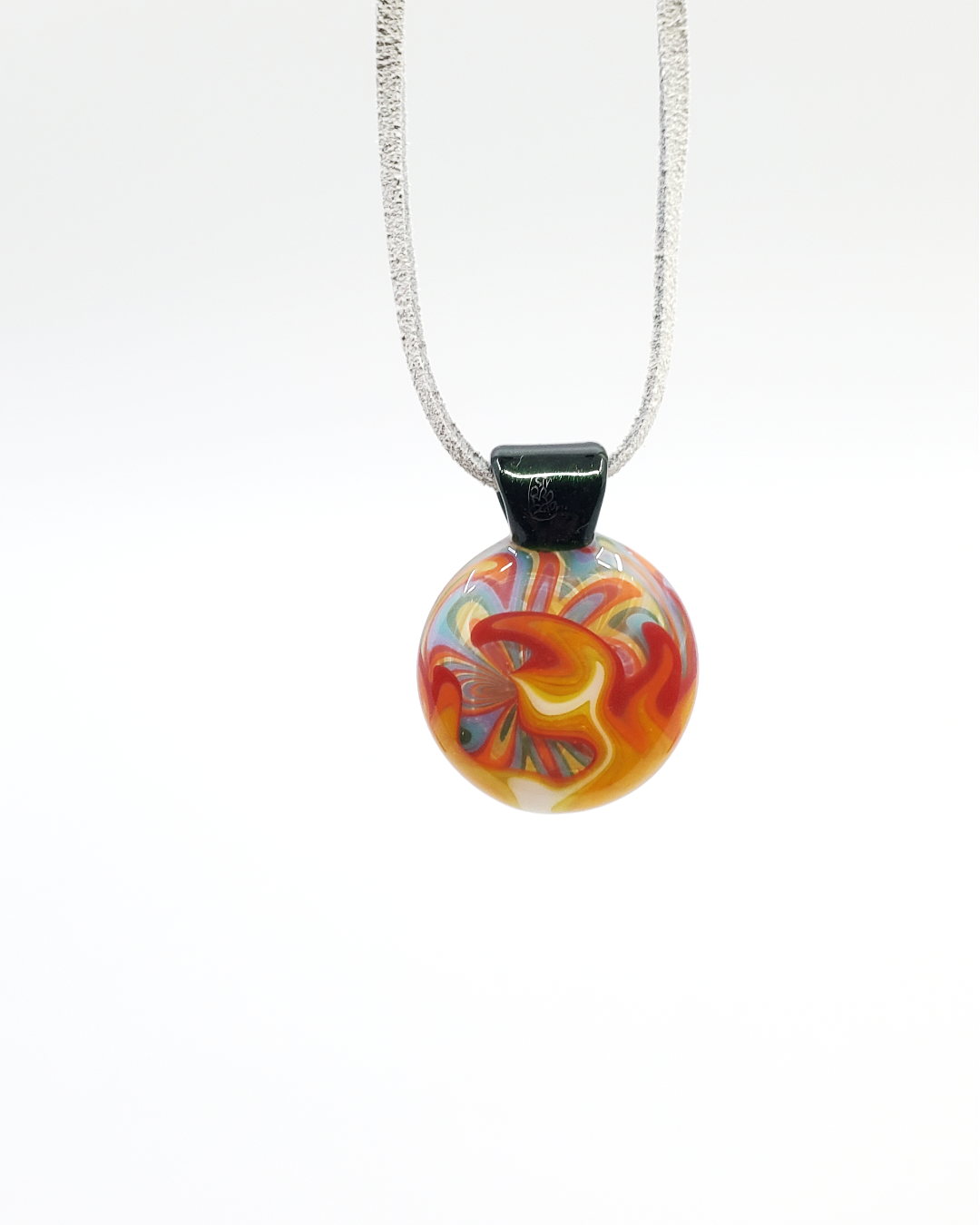 Close-up of the Sir Pyro Linework Pendant, highlighting its fine detailing and premium glass artistry for collectors.