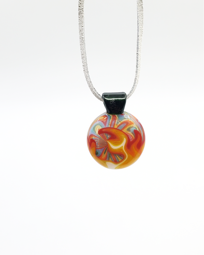 Close-up of the Sir Pyro Linework Pendant, highlighting its fine detailing and premium glass artistry for collectors.