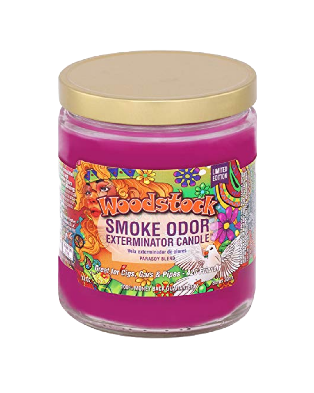 Lavender-scented Smoke Odor Exterminator Candle to promote relaxation and eliminate unwanted smoke smells.