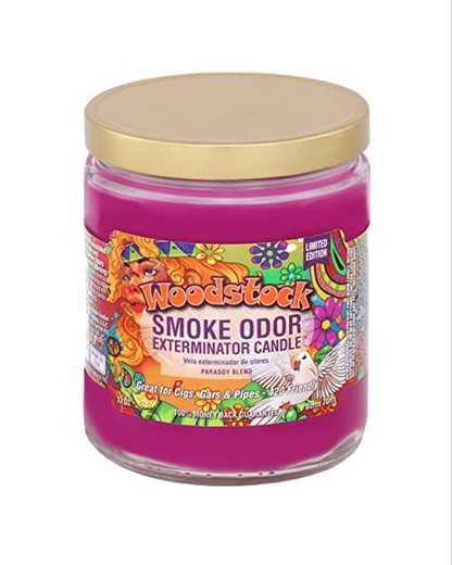 Lavender-scented Smoke Odor Exterminator Candle to promote relaxation and eliminate unwanted smoke smells.