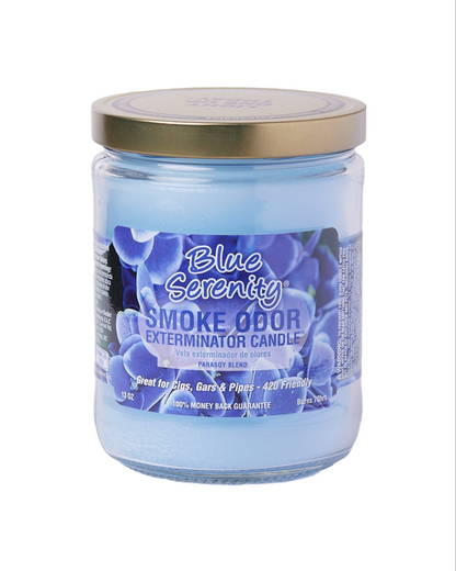 Papaya-scented Smoke Odor Exterminator Candle, filling the room with sweet, fruity fragrance while neutralizing smoke.
