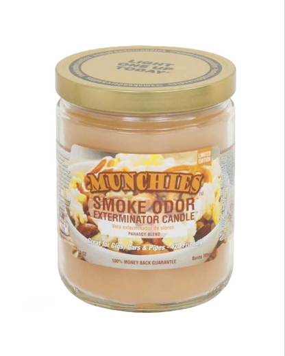 Pine-scented Smoke Odor Exterminator Candle, offering a fresh, outdoor fragrance to purify the air.

