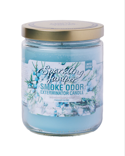 Pumpkin Spice-scented Smoke Odor Exterminator Candle, perfect for autumn with warm, spicy fragrance and smoke elimination.