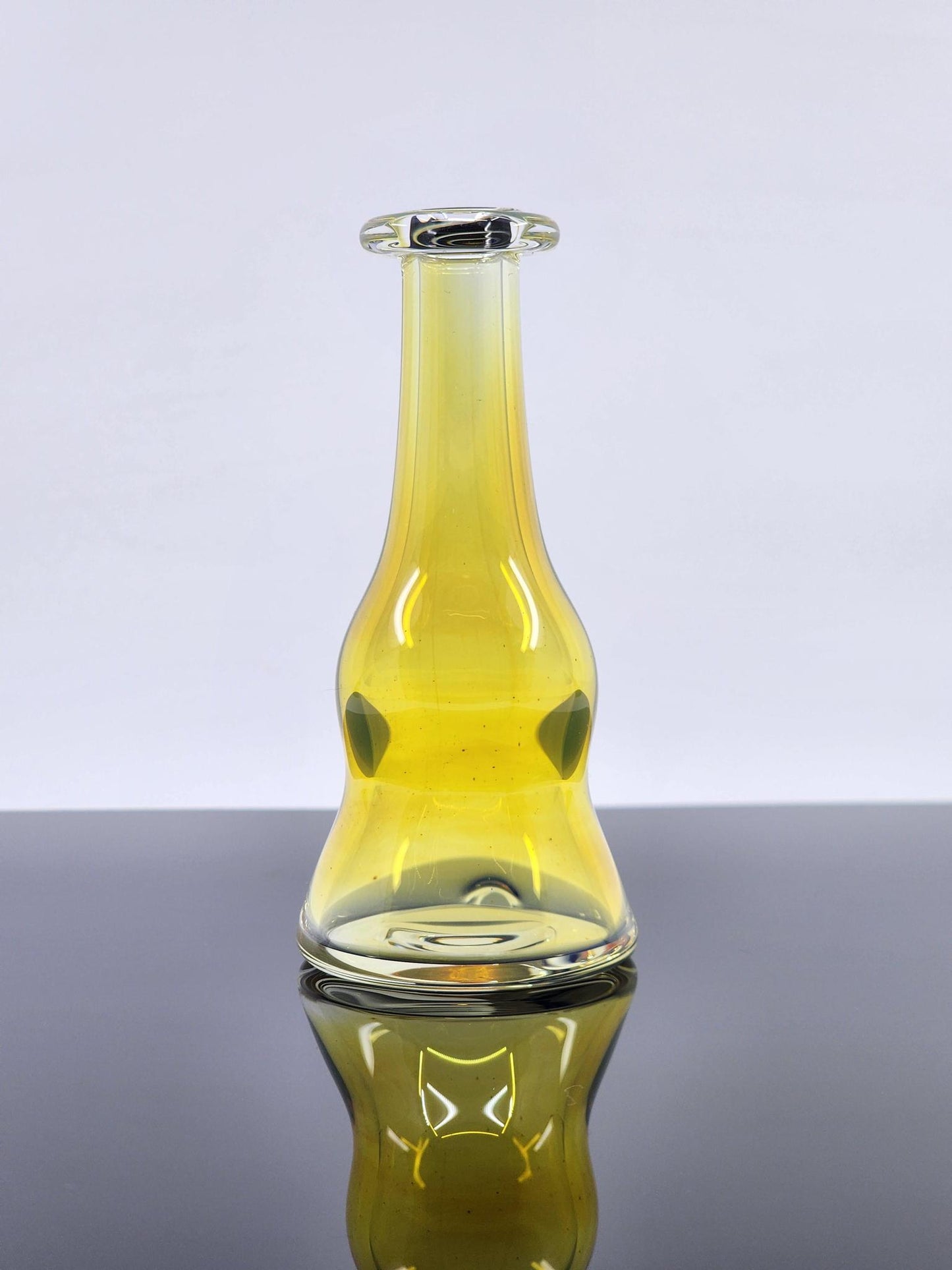 Soft Spoken Glass Silver Fumed Puffco Dry Top, designed for Peak and Peak Pro, 3.5" height, 1.5" diameter, perfect for enhancing your dabbing sessions.