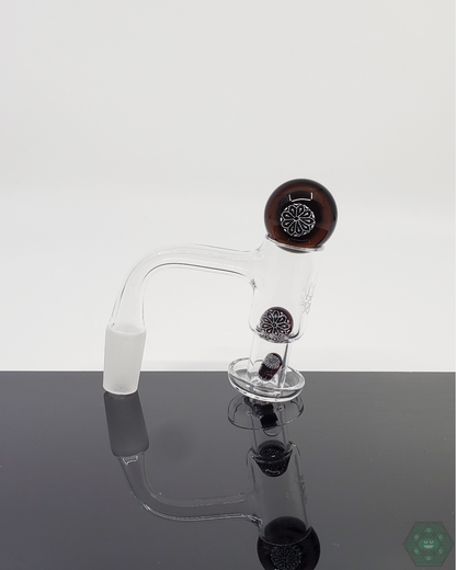  Steve H Glass 20-25mm Quartz Nail Slurper Set Deluxe for smooth vapor production, featuring detailed glasswork and terp valve for enhanced flavor.