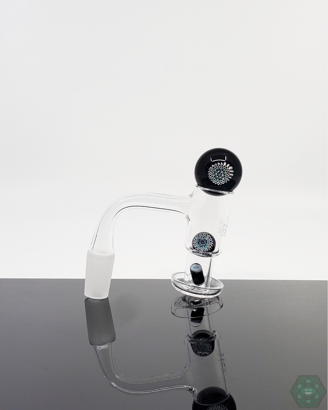 Steve H Glass Premium Slurper Set with detailed glasswork and terp valve, designed for 20-25mm quartz nails to enhance vapor and flavor.
