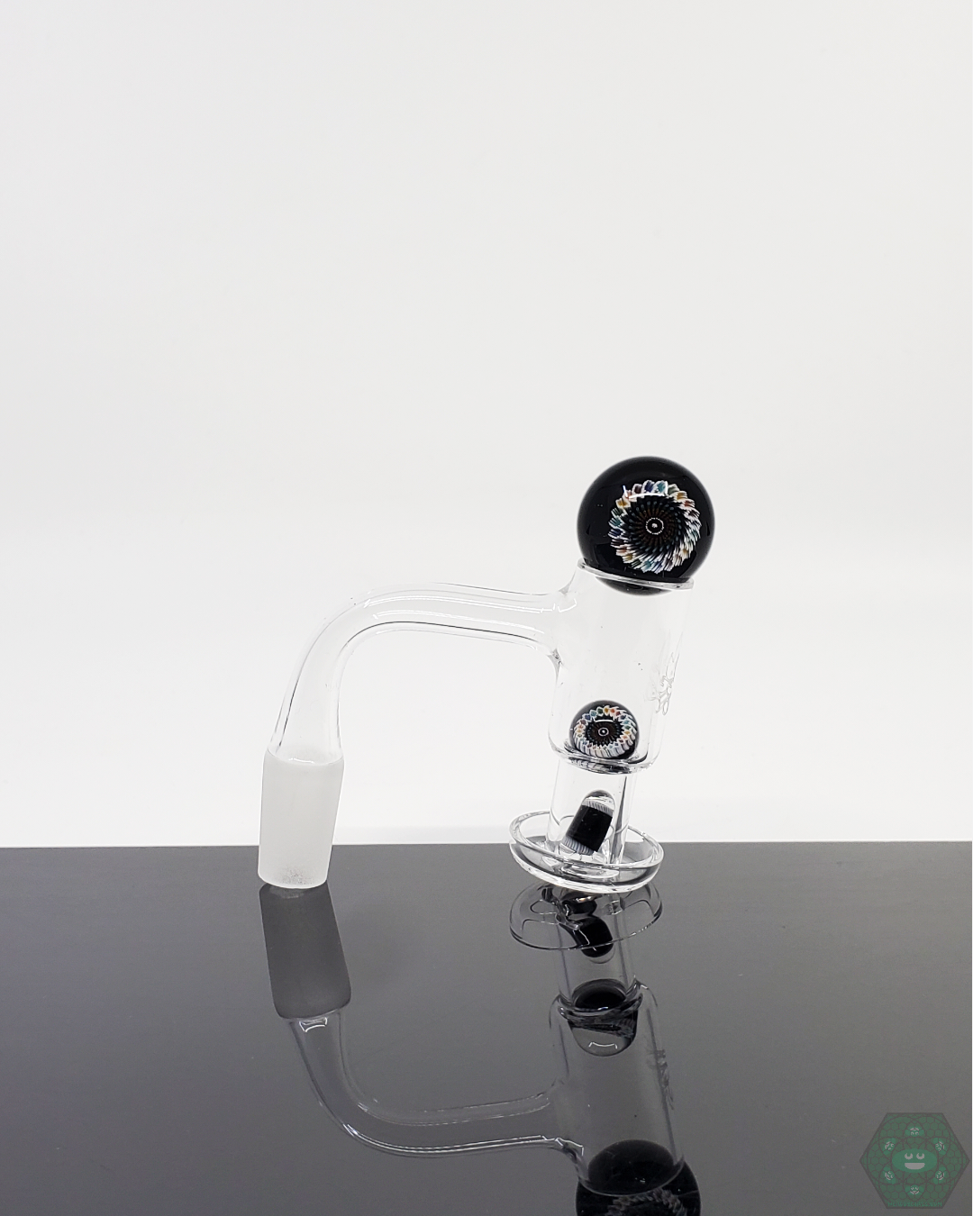 Steve H Glass Premium Slurper Set Bundle designed for 20-25mm quartz nails, featuring intricate design and terp valve for improved vapor production.