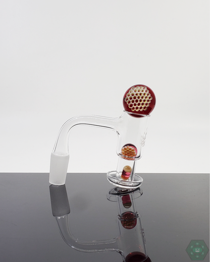 Steve H Glass Slurper Set Bundle with marble and terp pearls, crafted for superior airflow and flavor control in quartz nail setups.