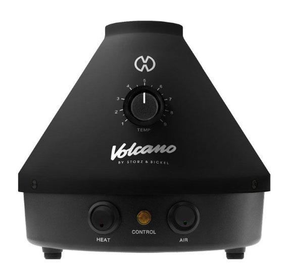 Storz & Bickel Volcano Classic Onyx Vaporizer, designed for dry herbs with full convection heating and a sleek matte black finish.