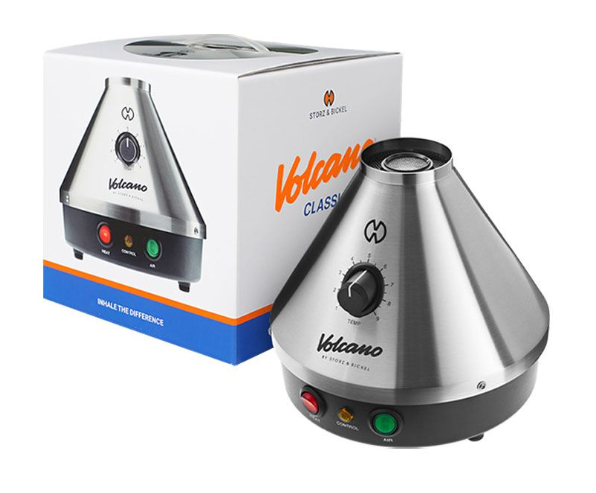 Storz & Bickel Volcano Classic Vaporizer, includes cleaning brush for easy maintenance and long-lasting performance.