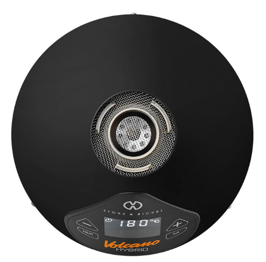 Storz & Bickel Volcano Hybrid Onyx Vaporizer with app control via the S&B WebApp for personalized temperature settings and user experience.