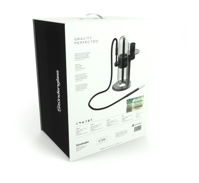 Reusable craft box with handle for the Stündenglass Gravity Infuser in black, designed for safe storage and easy transport.