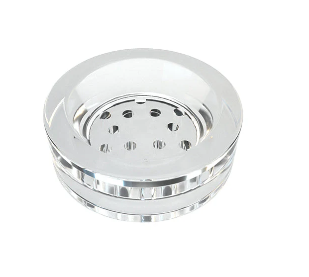 Close-up of the built-in percolation system in the Stündenglass Gravity Infuser, delivering water-filtered, cooled smoke.