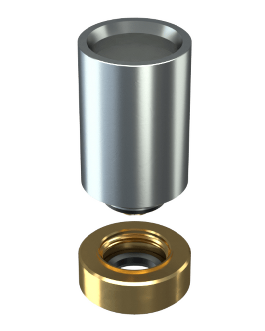  Side view of the Stündenglass Modül Dry Material Tank, featuring a full quartz chamber and magnetic connection ring.
