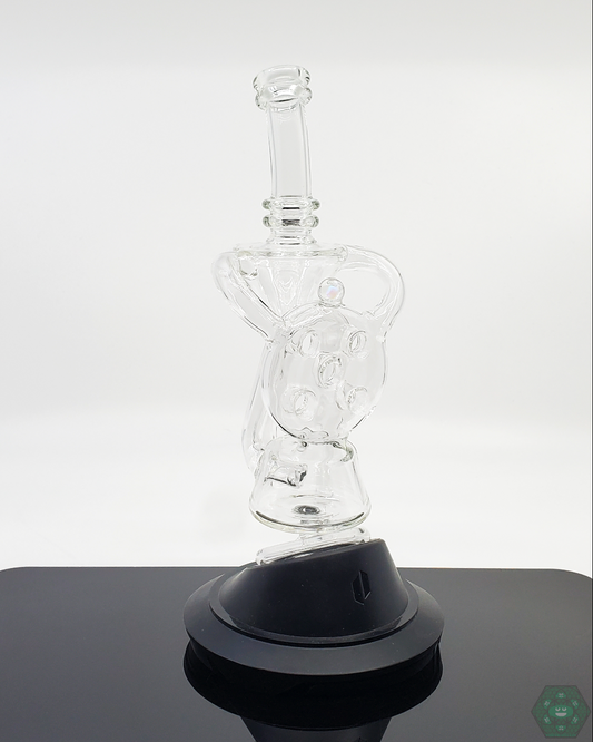 Swiss-style recycler attachment for Puffco devices, showcasing smooth vapor filtration and unique airflow design.