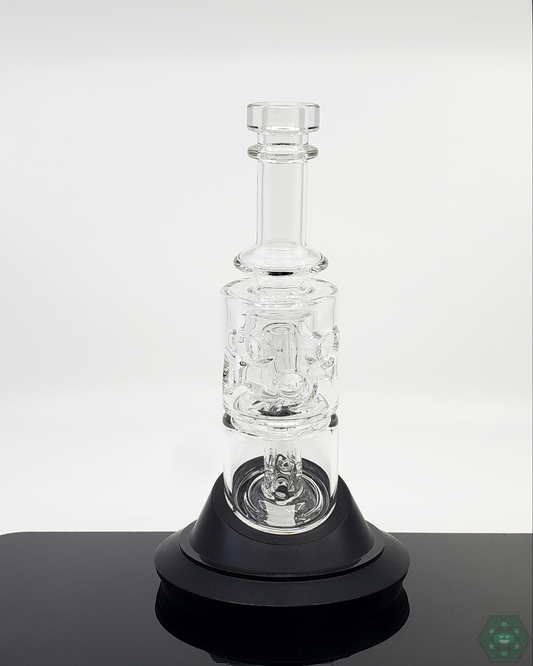  Thick Straight Fab Puffco Attachment with a thick glass design, enhancing durability and airflow for smooth, cool vapor during dabbing sessions.

