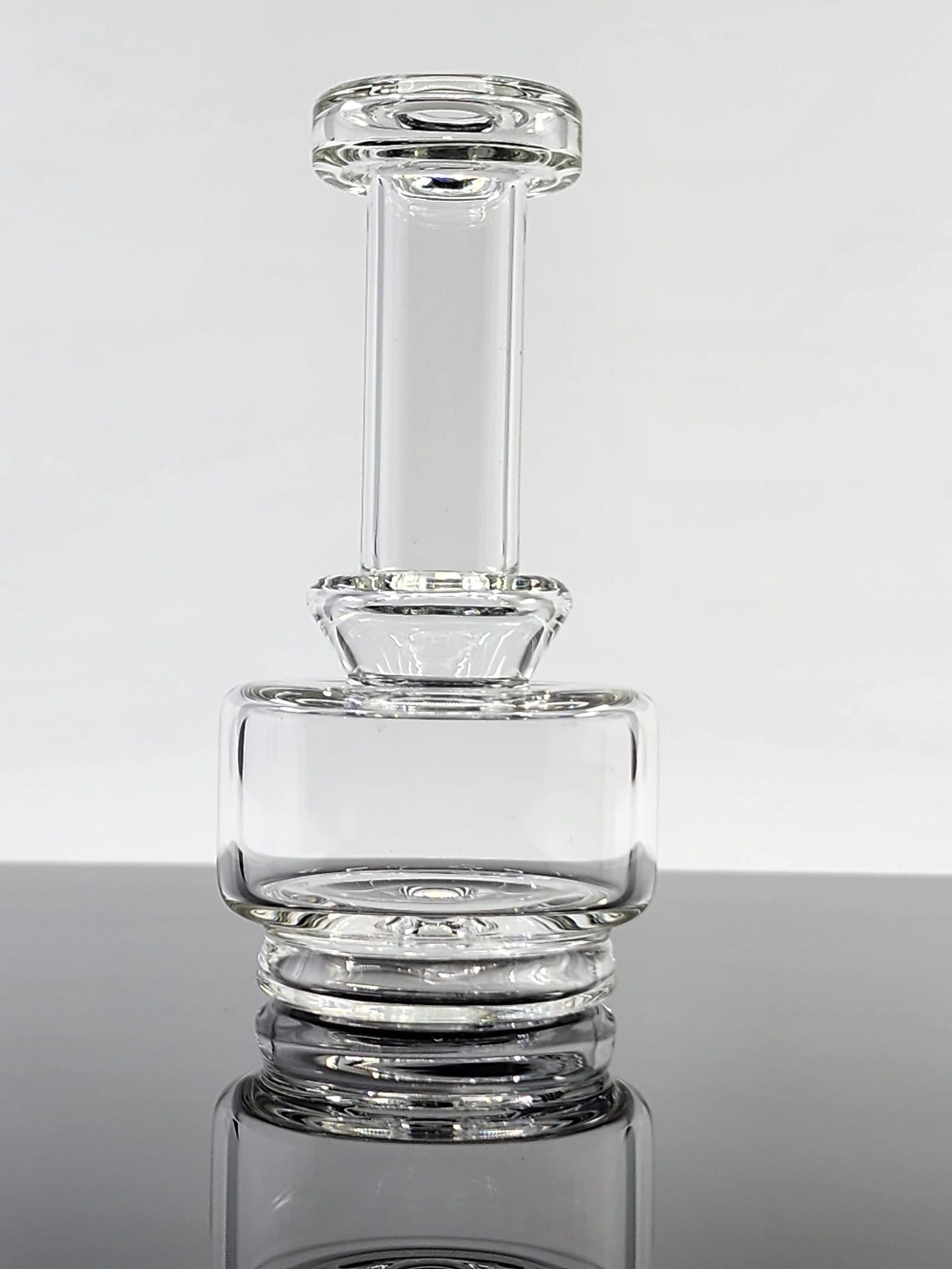 Tokr Glass Clear Puffco Dry Top – a dry attachment designed for the Puffco Peak, Peak Pro V1, and Peak Pro V2, measuring 4 inches in height.