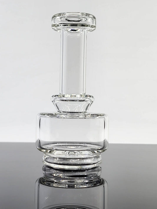 Tokr Glass Clear Puffco Dry Top – a dry attachment designed for the Puffco Peak, Peak Pro V1, and Peak Pro V2, measuring 4 inches in height.