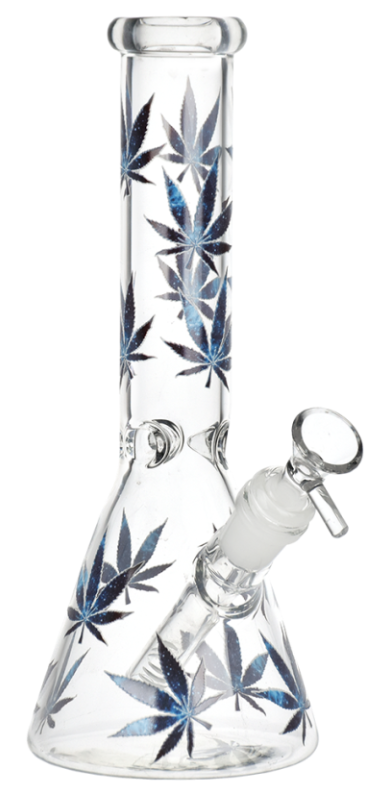 Turn On Your Hemp Lights Glow Glass Beaker Water Pipe – Includes 14mm male herb slide with handle, 3-pinch ice catcher, and slitted diffuser downstem for smooth dabbing and smoking.