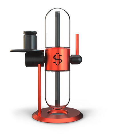 Side angle of the Tyson 2.0 x Stündenglass Gravity Infuser showcasing its 360° rotating design and aircraft-grade anodized aluminum build.
