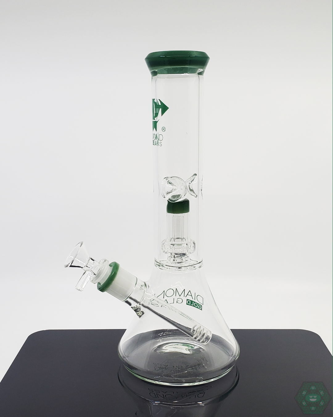 11-inch Diamond Glass Beaker with unique UFO perc design and sturdy base for enhanced smoking efficiency