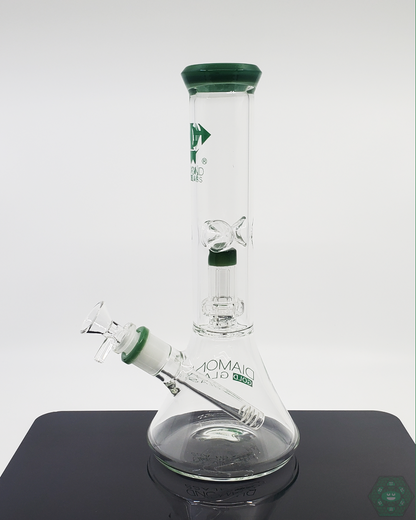 11-inch Diamond Glass Beaker with unique UFO perc design and sturdy base for enhanced smoking efficiency