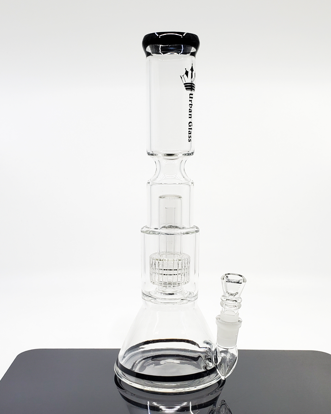  Urban Glass 11” Matrix Beaker featuring a durable design with a built-in matrix perc for superior filtration and smooth hits.