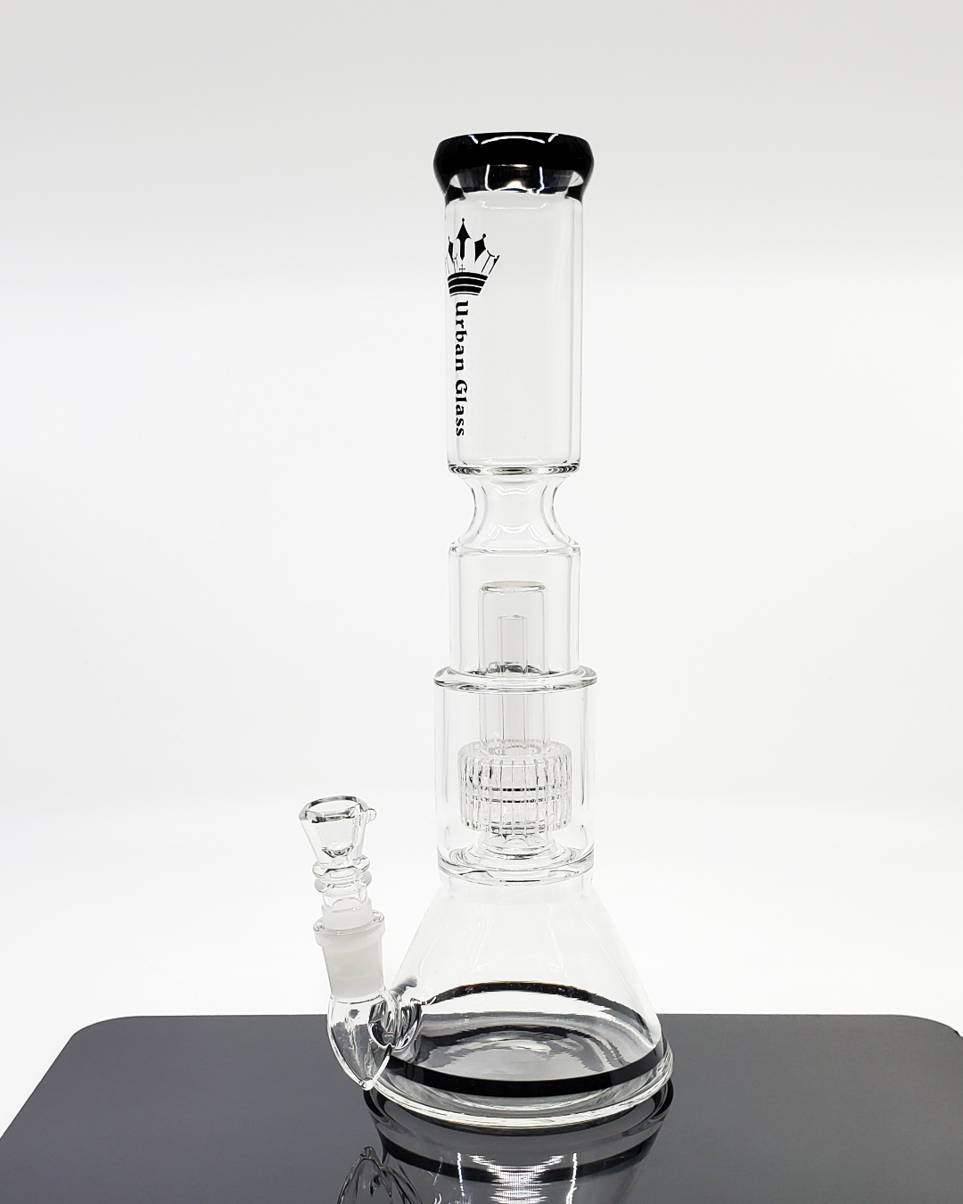  11” Matrix Beaker by Urban Glass with a matrix percolator, designed for optimal filtration, durability, and stylish aesthetics.