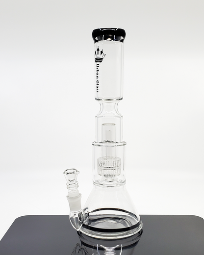  11” Matrix Beaker by Urban Glass with a matrix percolator, designed for optimal filtration, durability, and stylish aesthetics.