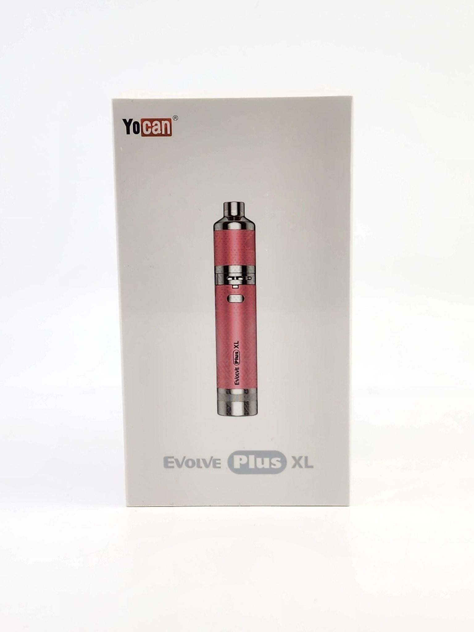  Close-up of the Yocan Evolve Plus XL, highlighting the quad coil quartz atomizer and built-in dual compartment wax jar.