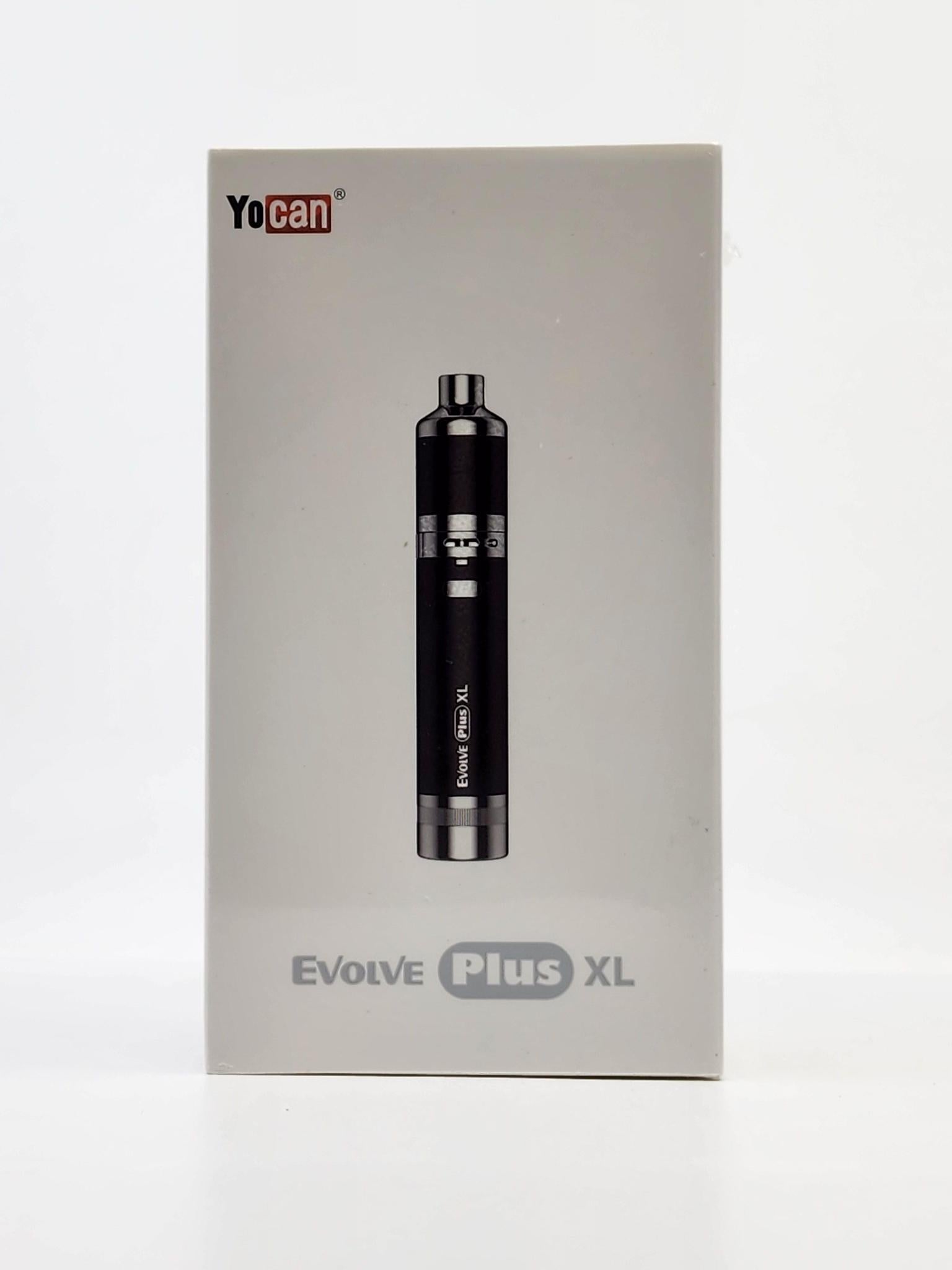 Yocan Evolve Plus XL held in hand, demonstrating its portable size, adjustable airflow, and detachable hanging ring.