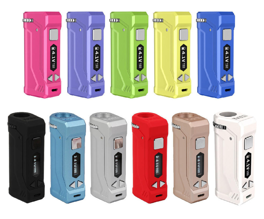 Yocan UNI Pro 650mAh Variable Voltage Cart Battery Mod featuring an OLED display and adjustable voltage settings.