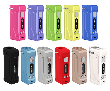 Yocan UNI Pro 650mAh Variable Voltage Cart Battery Mod featuring an OLED display and adjustable voltage settings.