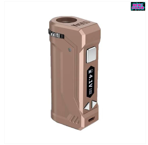 Side view of the Yocan UNI Pro 650mAh Variable Voltage Cart Battery Mod, showcasing its compact design and durable build.

