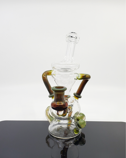  Zaks Glass Half Color Klein Recycler | Bold Color Accents and Precision Percs for Smooth Hits with 14MM Female Joint