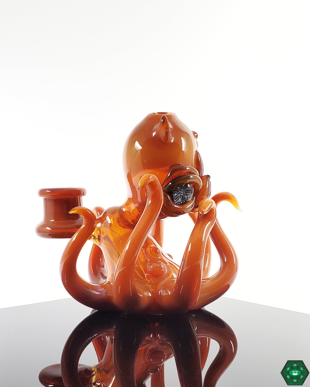 10mm Artistic Dab Rig with Octopus Accents: The Casto Glass Octoblickey, a heady glass piece showcasing intricate marine-inspired details. 