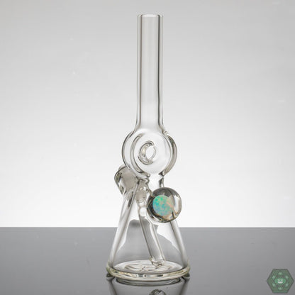 10mm Glass Tube with 3-Hole Perc: This Gemini Glass tube is equipped with a 10mm female joint and a 3-hole percolator for smoother and more enjoyable draws.