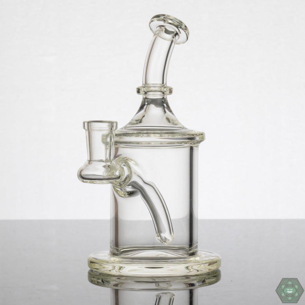 7 Ten Glass Clear Mini Tube with 10mm joint and stable base for safe handling.