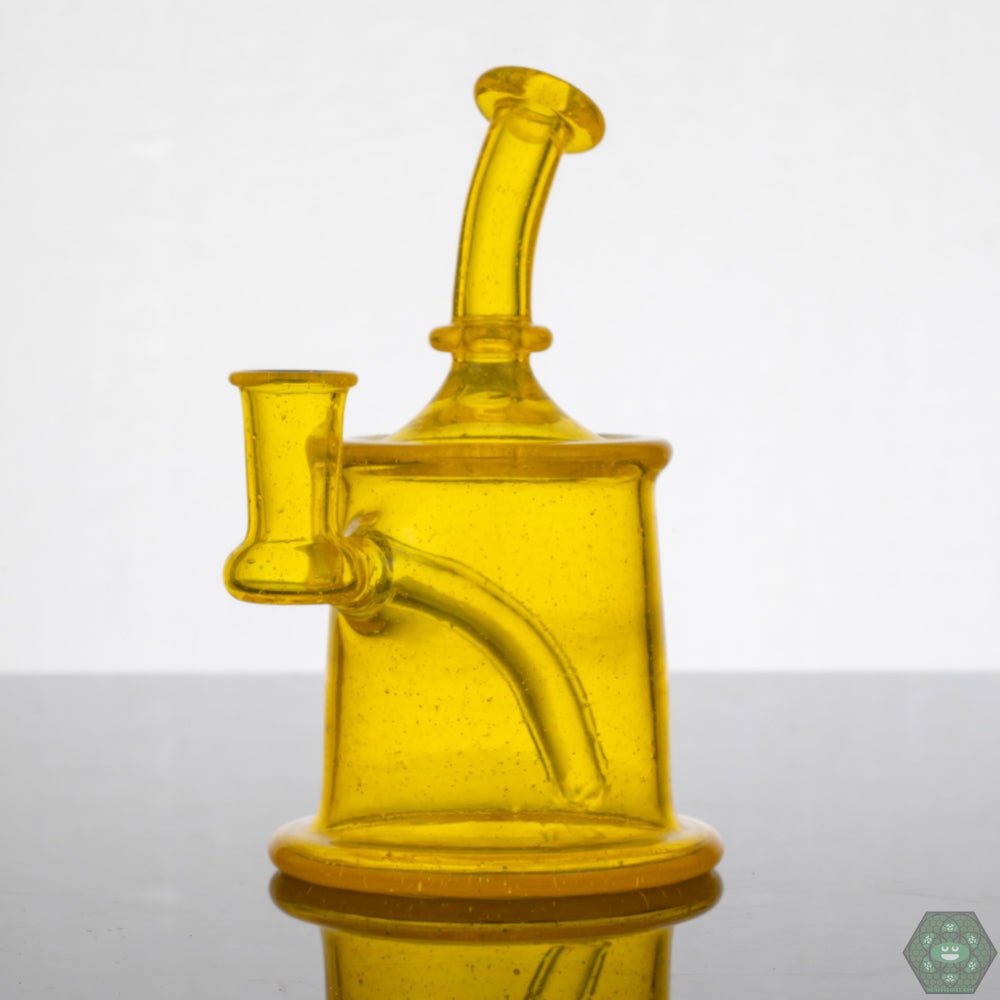 Ergonomic grip and portable design of the 7 Ten Glass Mini Tube for convenient dabbing sessions.