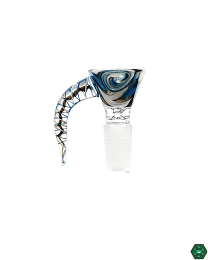 American Glass Slide with Horn Handle - Durable and Stylish. Enhance your hookah experience with this unique and functional slide featuring a horn handle.