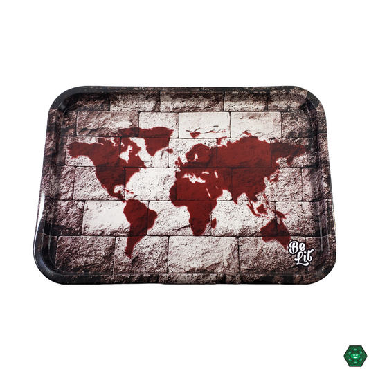 Be Lit Large Rolling Tray - Premium Herb Tray from Headdy Glass. Discover the Be Lit Large Rolling Tray, perfect for larger herb prep with unique, vibrant designs.