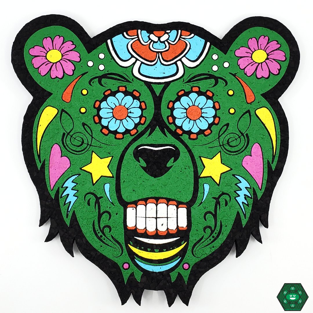 Bear Candy Mood Mat - Bear Quartz. A stylish and protective dab mat to enhance your dabbing setup.